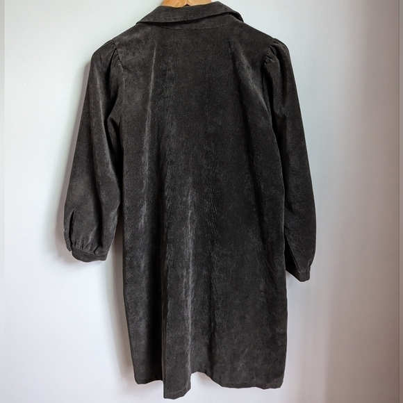 ZARA Forest Green Casual Academia Button Front Long Sleeves Mini Dress Large - Picture 14 of 14